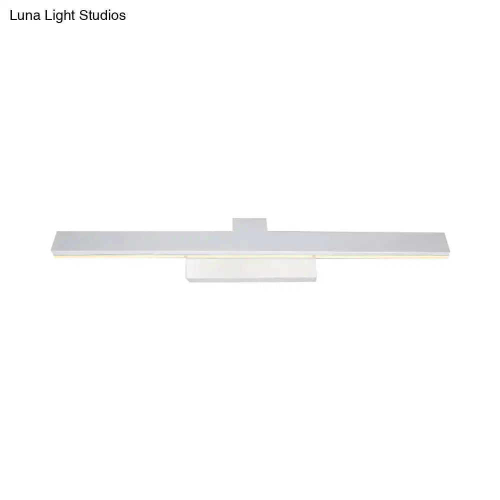 Modern silver minimalist led vanity lighting fixture for bathroom