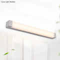 Modern silver rectangular led vanity light flush mount wall sconce with sleek minimalist design and soft diffused illumination
