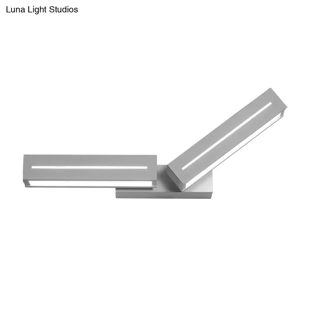 Modern silver rectangular led wall mounted light bedroom sconce