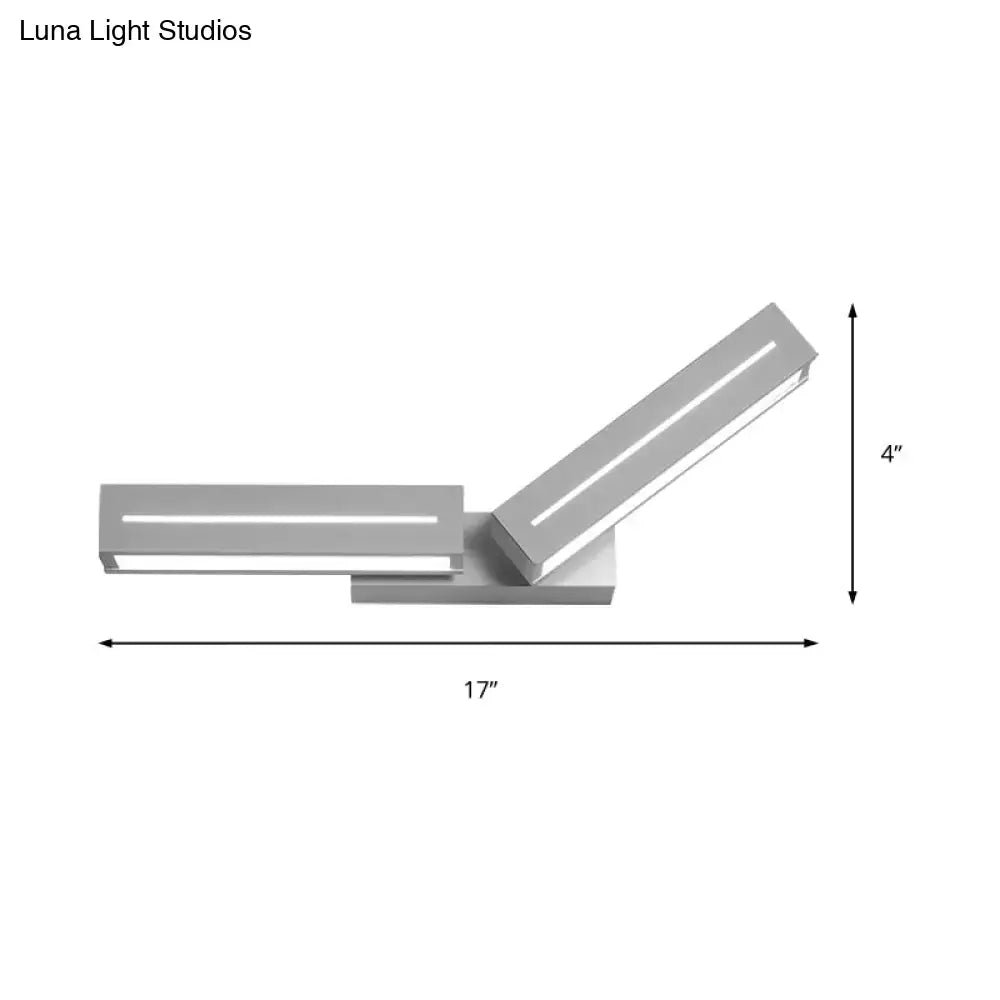 Modern silver rectangular led wall mounted light bedroom sconce