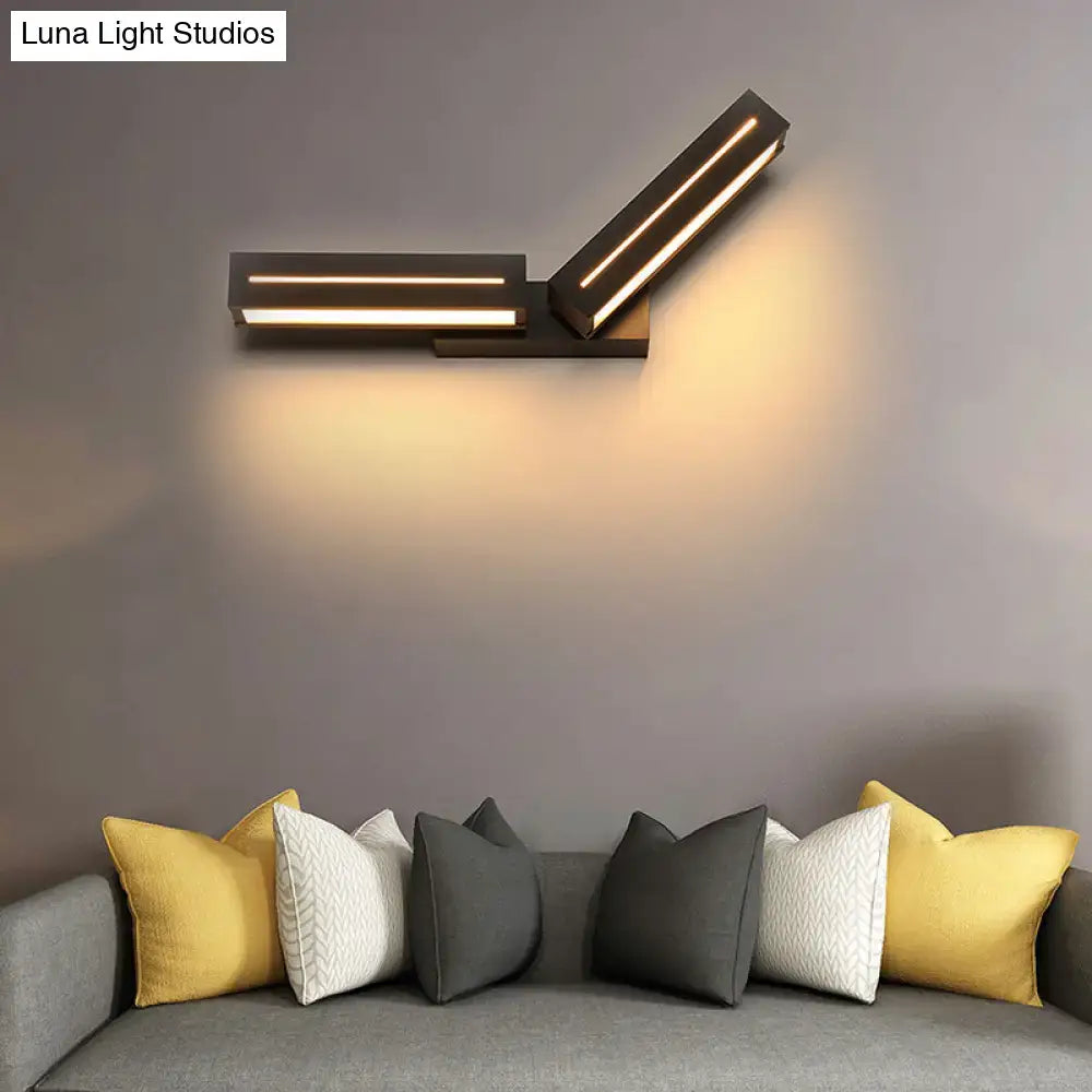 Modern silver rectangular led wall mounted light bedroom sconce
