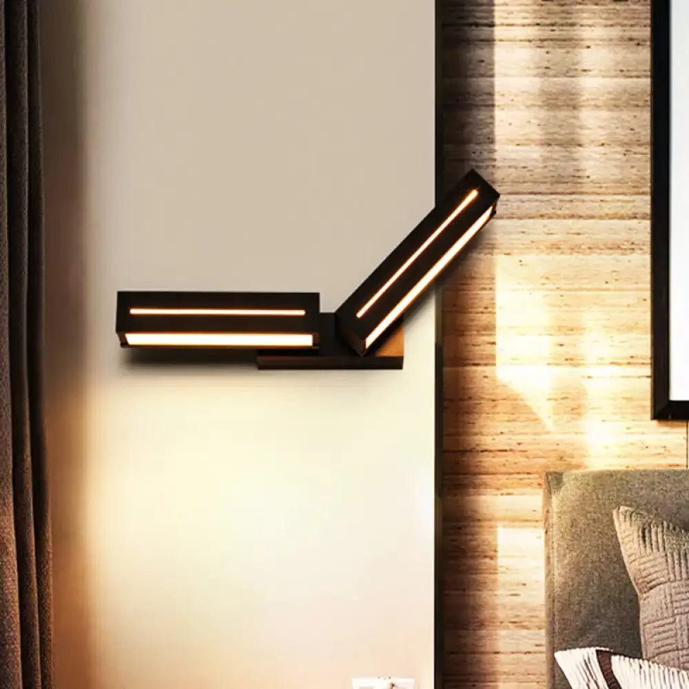 Modern silver rectangular led wall mounted light bedroom sconce