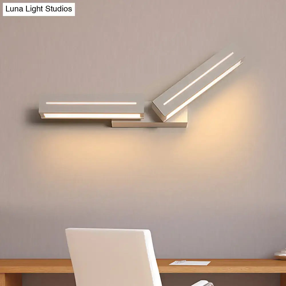 Modern silver rectangular led wall mounted light bedroom sconce