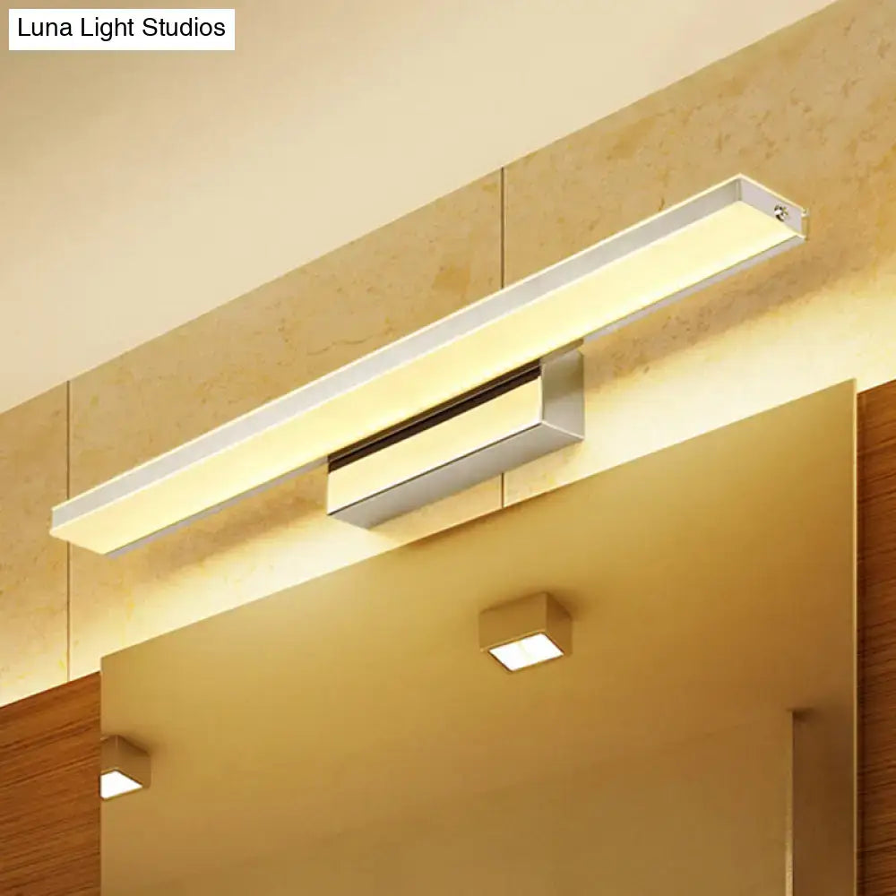 Modern silver slim led wall sconce bathroom light with warm white
