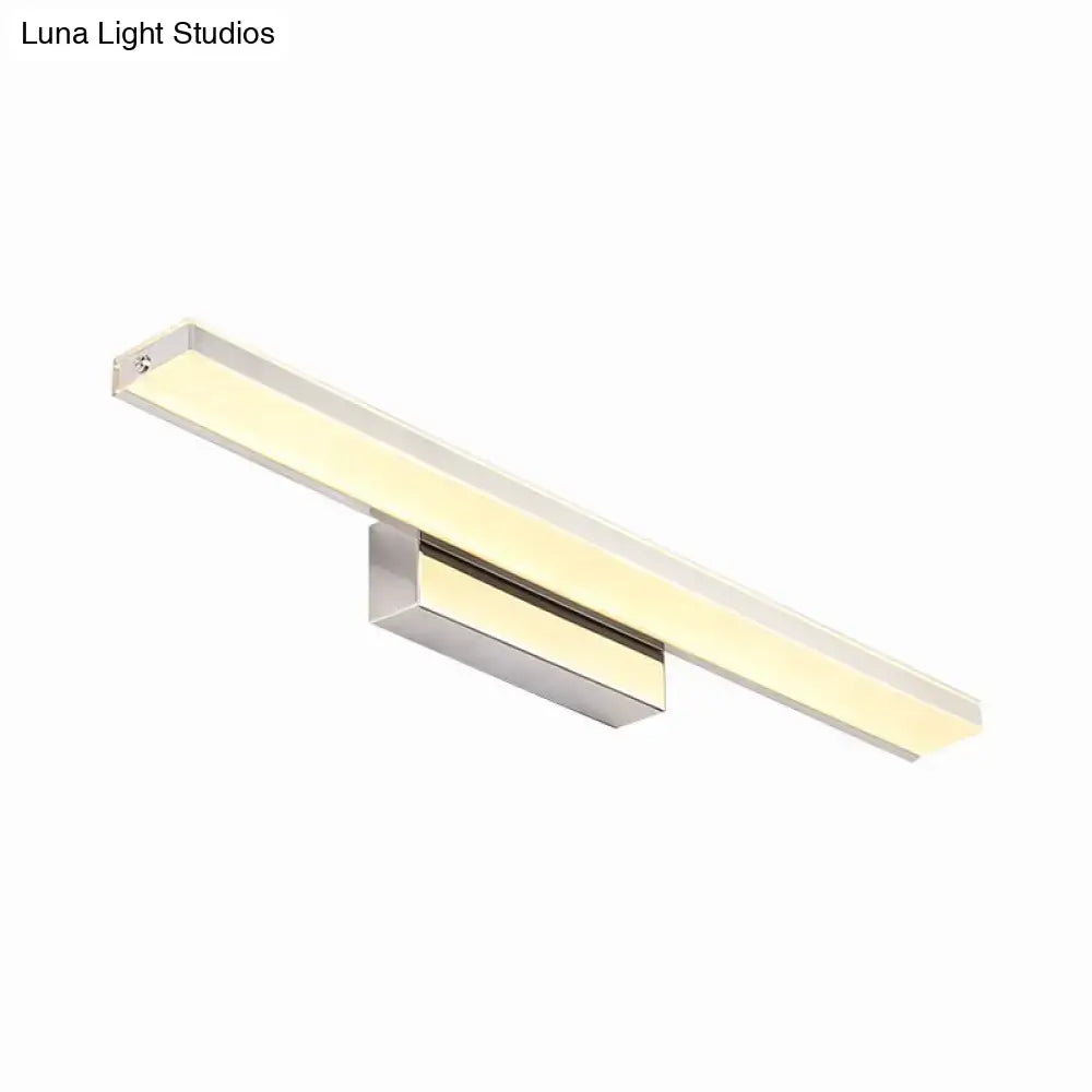 Modern silver slim led wall sconce bathroom light with warm white