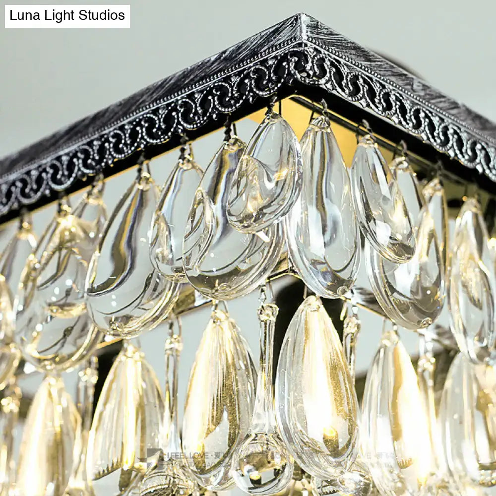 Modern silver teardrop crystal ceiling light for living room 220v-240v