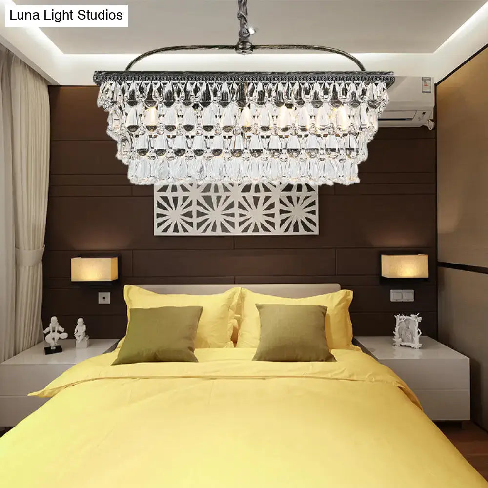Modern silver teardrop crystal ceiling light for living room 220v-240v
