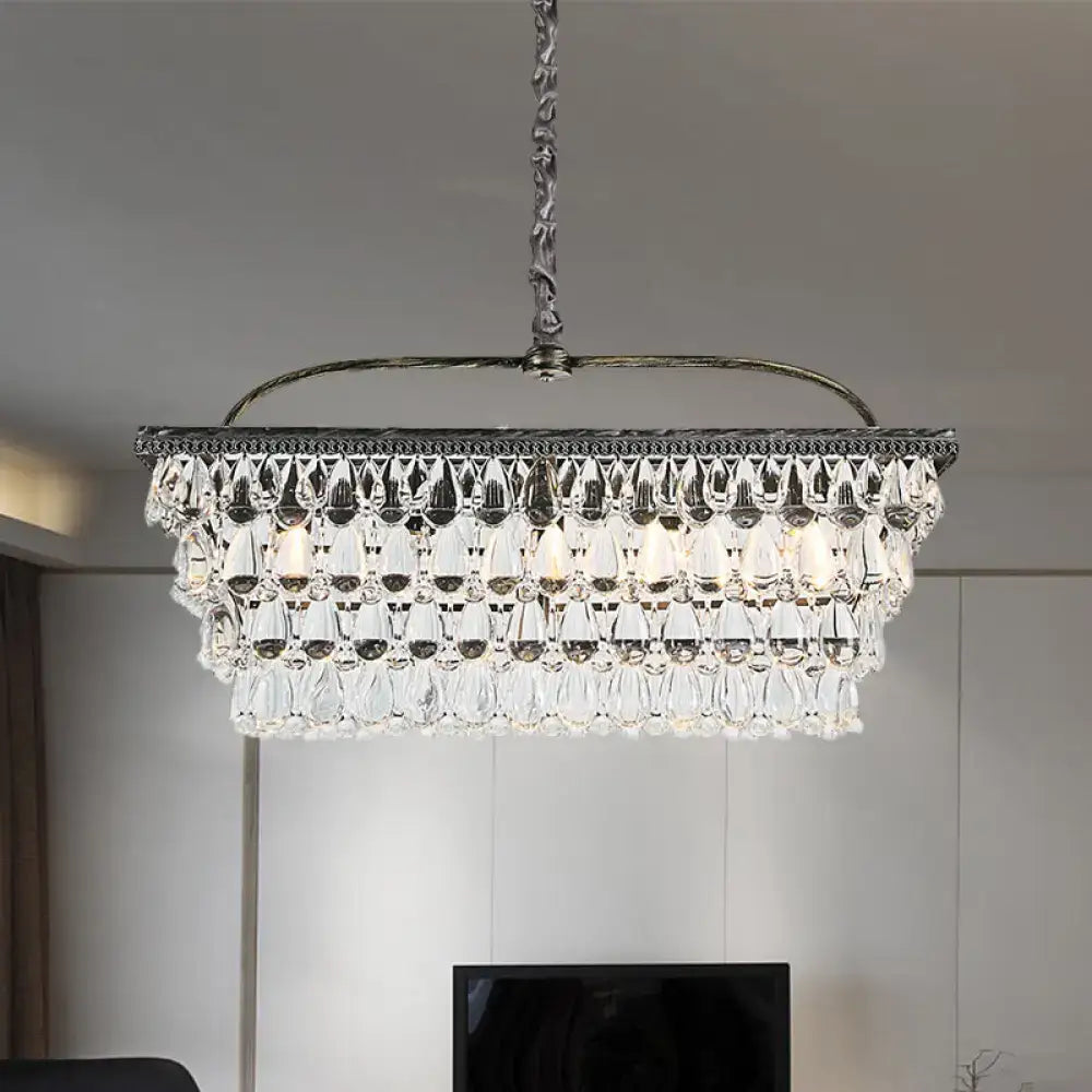 Modern silver teardrop crystal ceiling light for living room 220v-240v