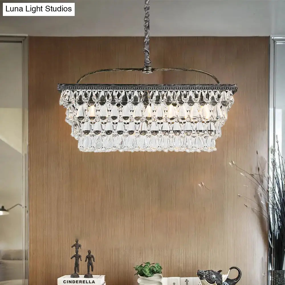 Modern silver teardrop crystal ceiling light for living room 220v-240v