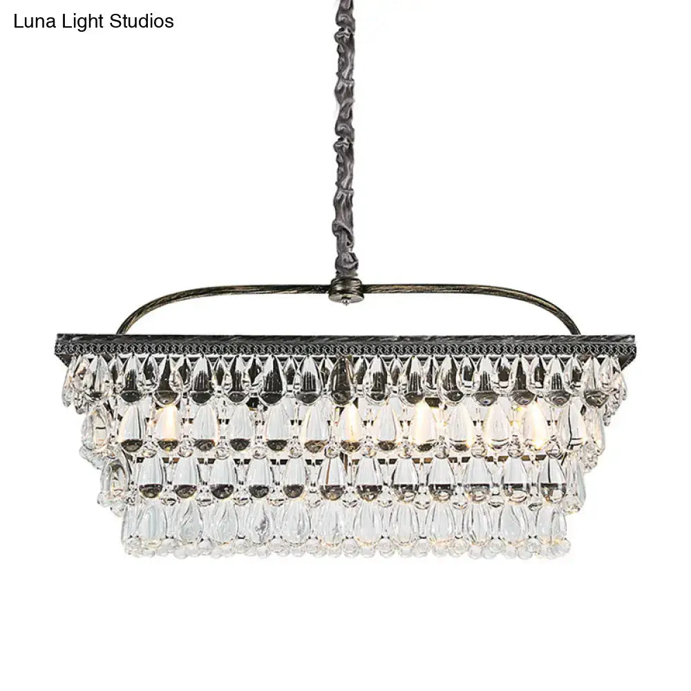 Modern silver teardrop crystal ceiling light for living room 220v-240v