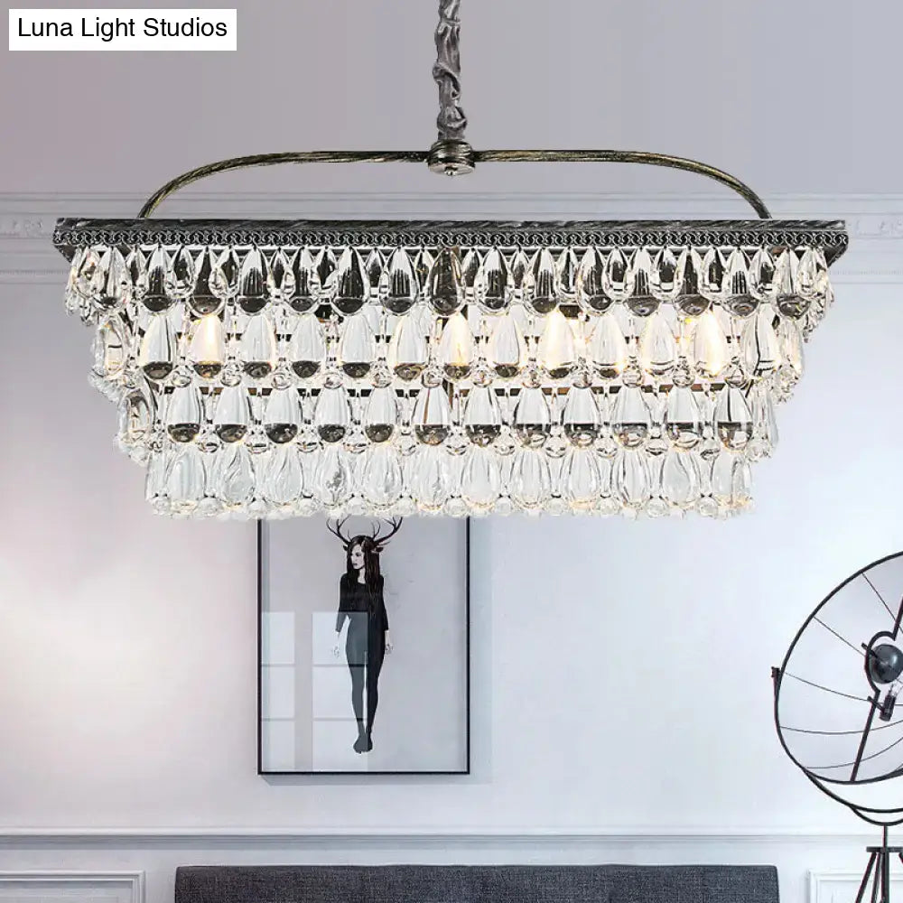 Modern silver teardrop crystal ceiling light for living room 220v-240v