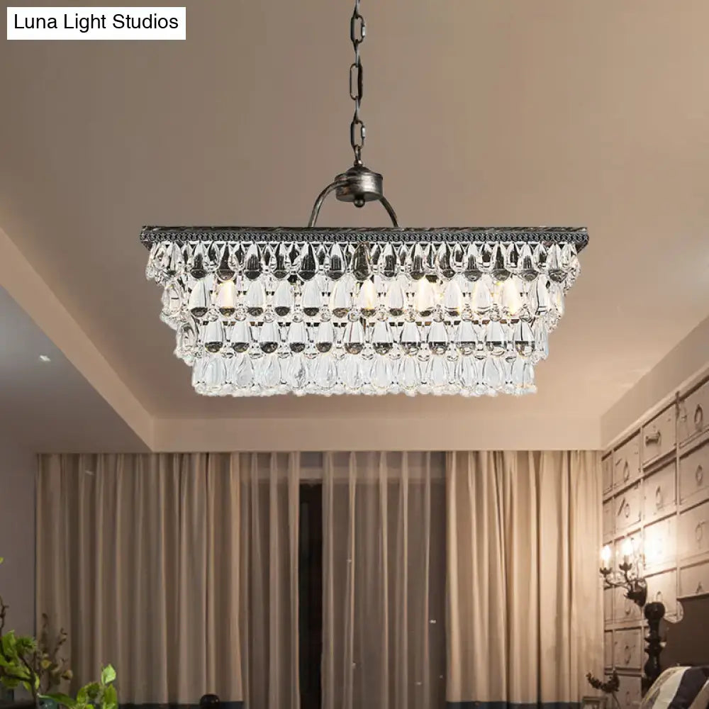 Modern silver teardrop crystal ceiling light for living room 220v-240v
