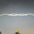 Modern silver wave island pendant light dining room led fixture