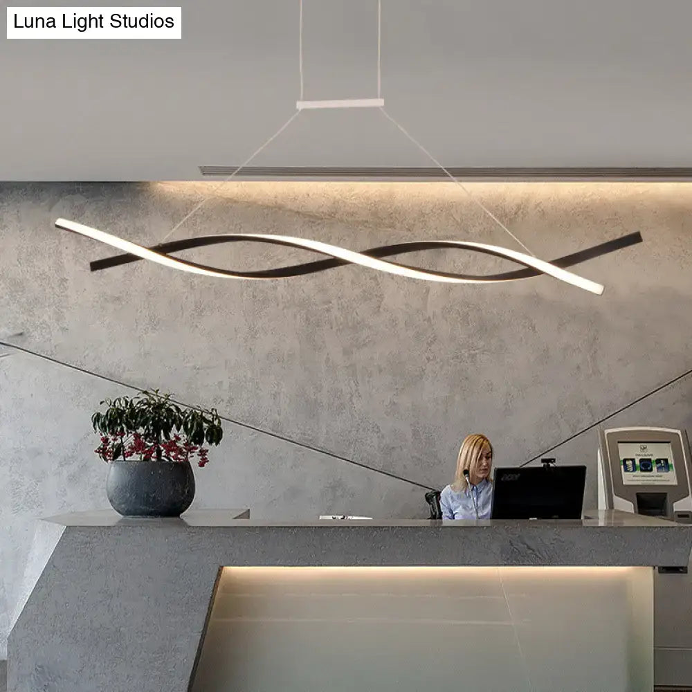 Modern silver & white art deco led pendant light kitchen island