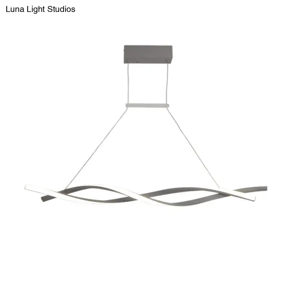 Modern silver & white art deco led pendant light kitchen island
