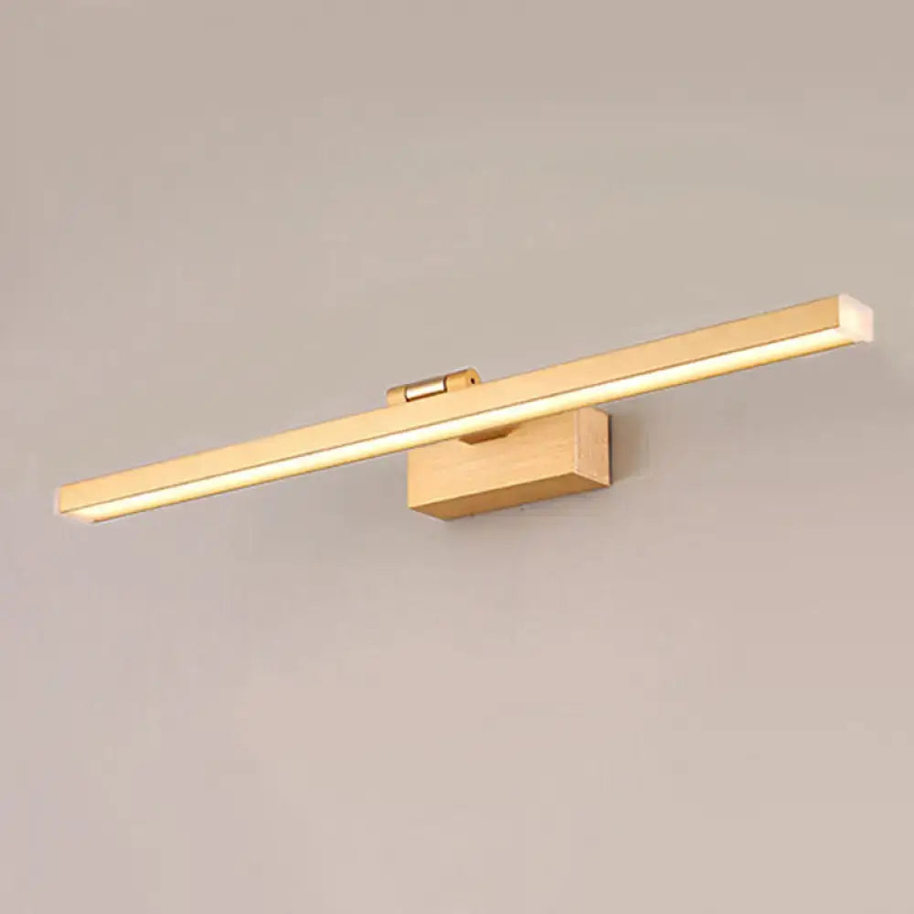 Modern silver wood grain metal linear vanity mirror light bathroom