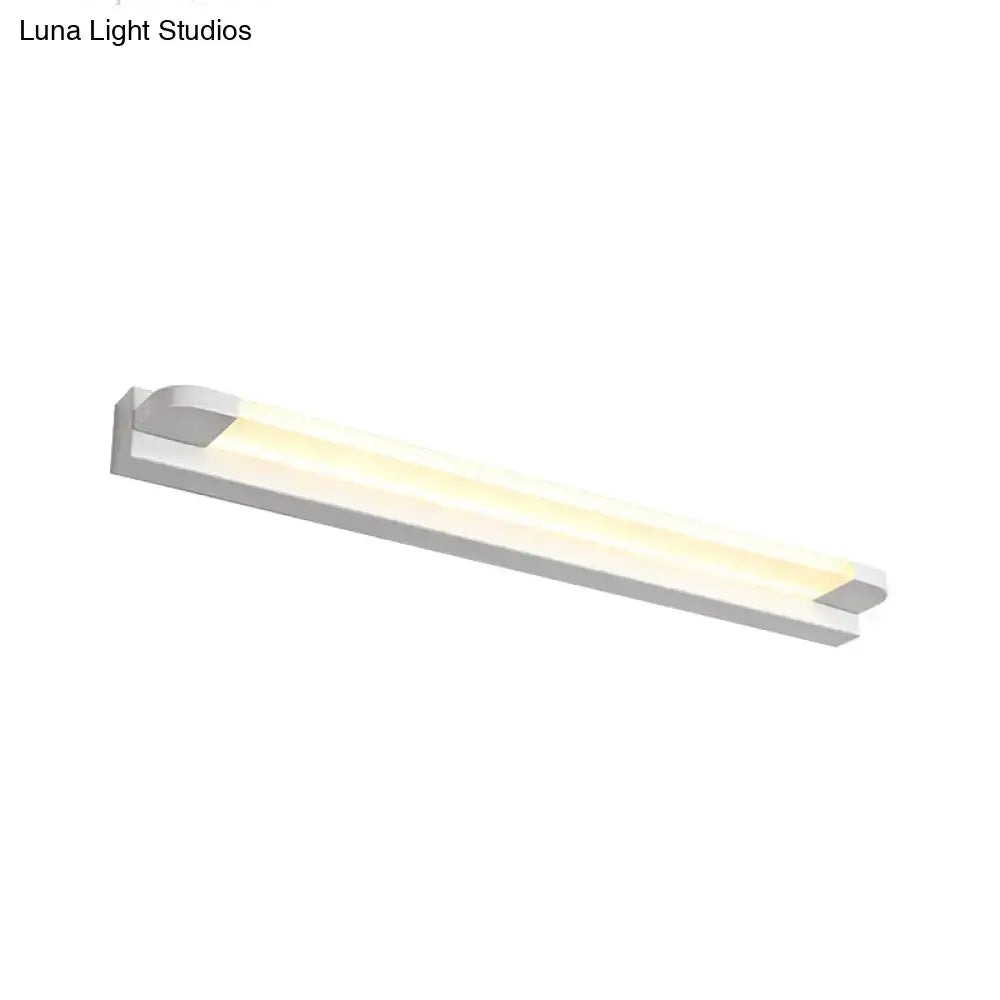 Modern slim led bathroom vanity light in black & white warm white