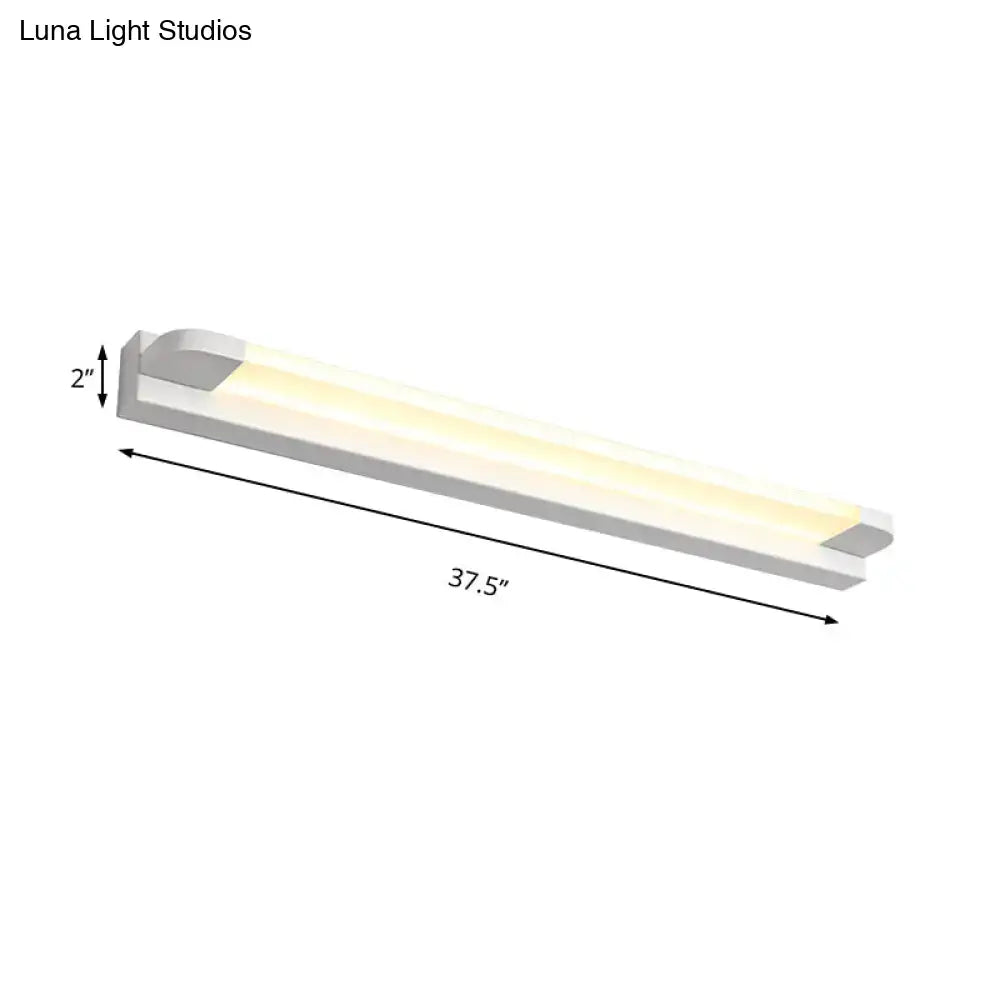 Modern slim led bathroom vanity light in black & white warm white