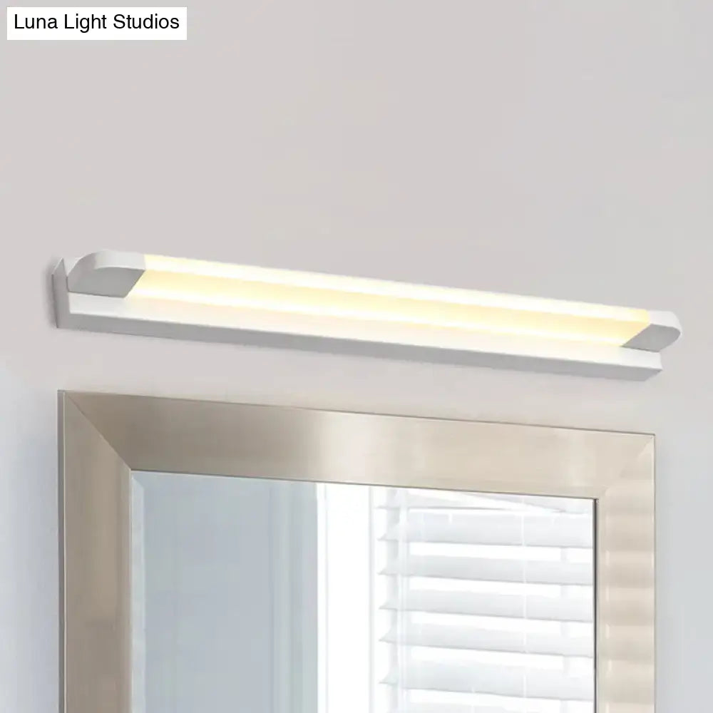 Modern slim led bathroom vanity light in black & white warm white