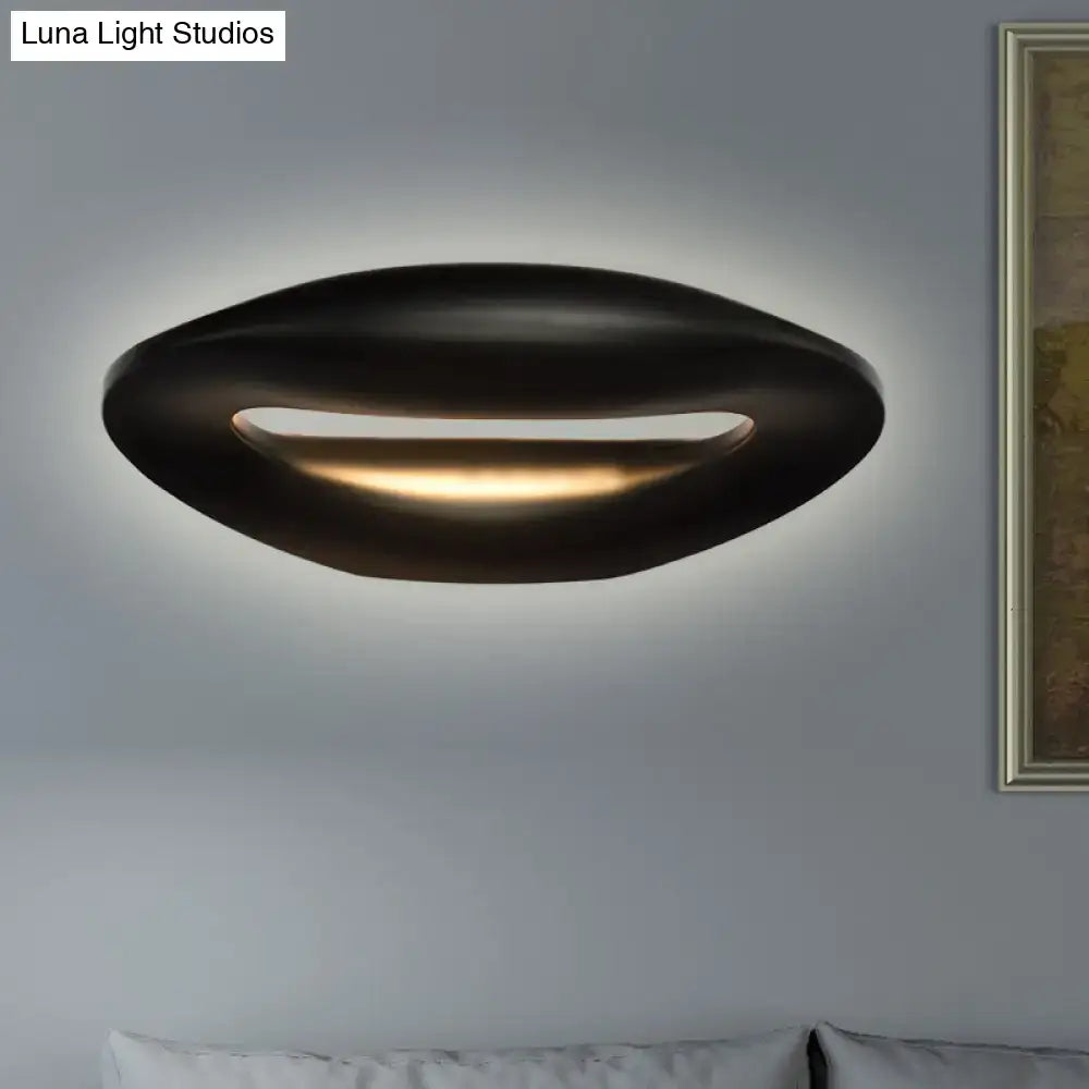 Modern smiling face black & white led wall lamp corridor light