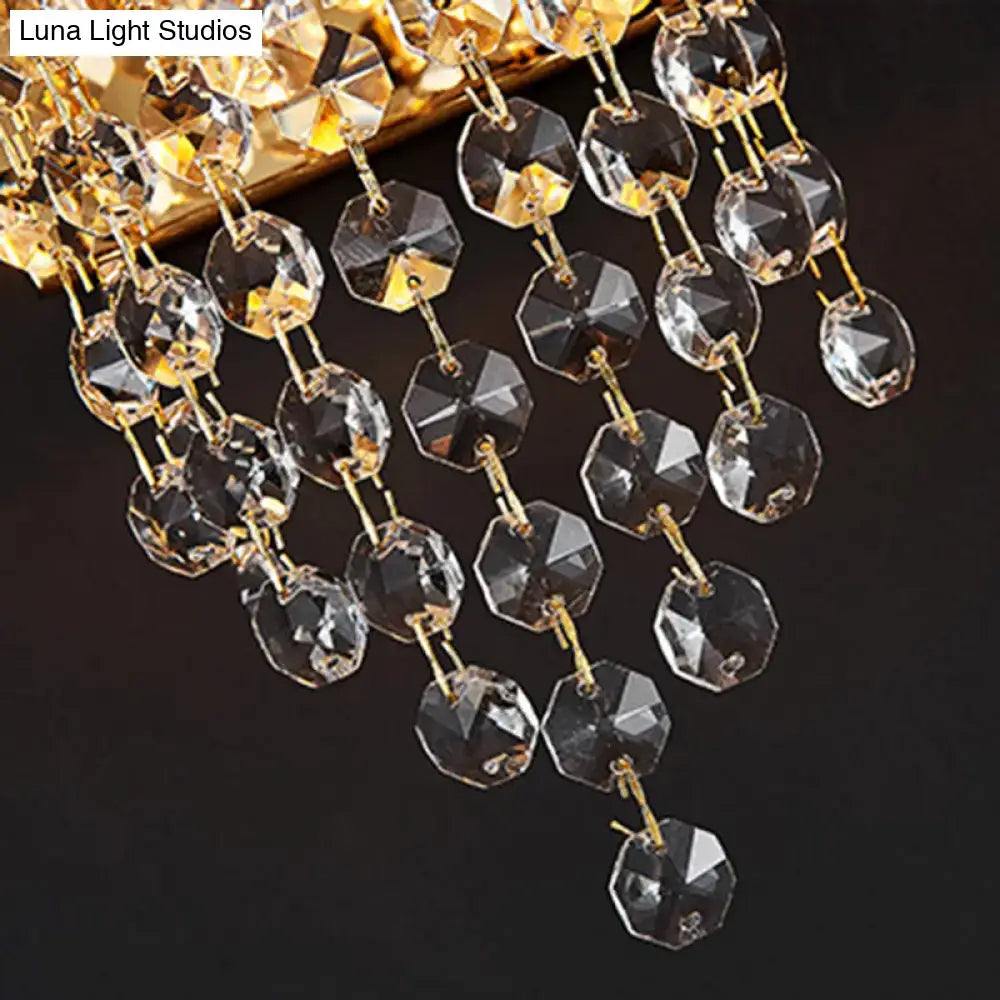 Modern smoky grey crystal wall sconce living room light