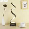 Modern spiral black white & gold led table lamp bedroom task light