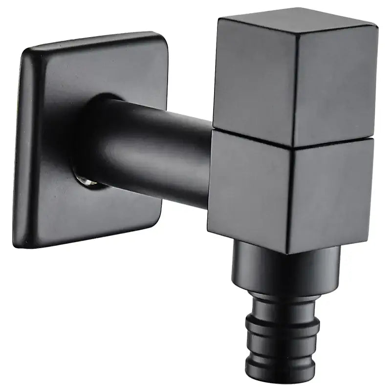 Modern square black wall mount washing machine tap garden faucet