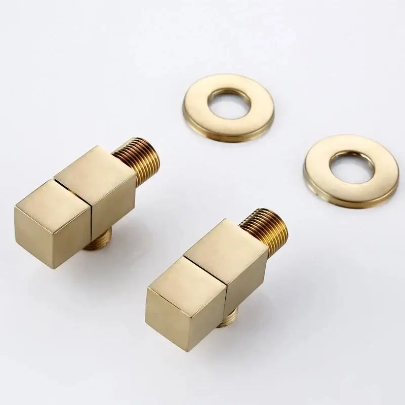 Modern square brass black angle valve bathroom water control