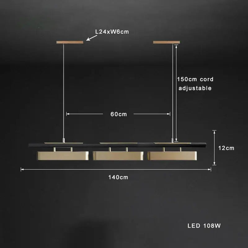 Modern stainless steel brushed gold pendant lamp dining room