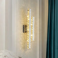 Modern stainless steel k9 crystal led wall mount light living room
