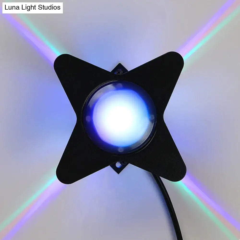 Modern star petals outdoor wall sconces – warm yellow led garden light