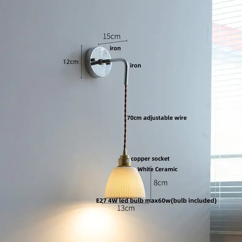 Modern sunset glass led wall sconce bedroom brass lamp