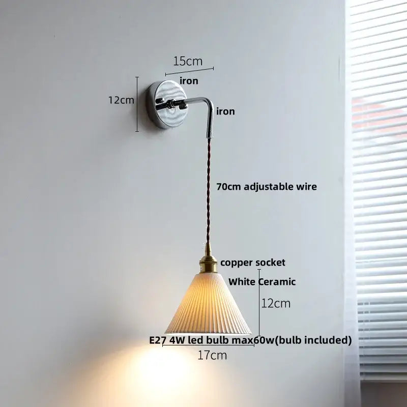 Modern sunset glass led wall sconce bedroom brass lamp