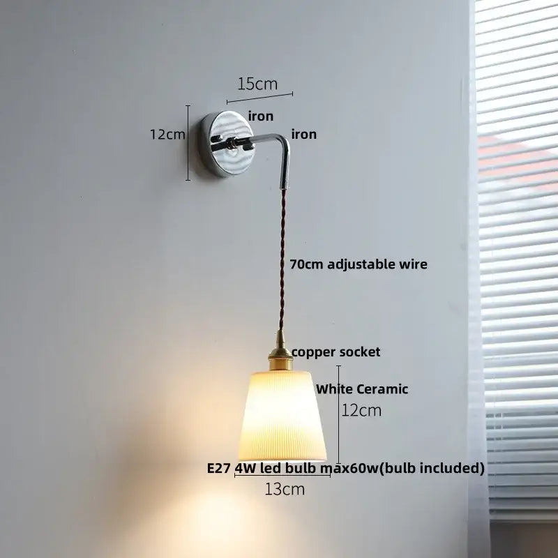 Modern sunset glass led wall sconce bedroom brass lamp