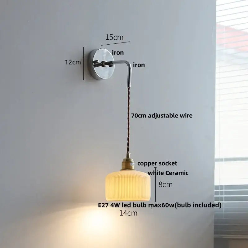 Modern sunset glass led wall sconce bedroom brass lamp