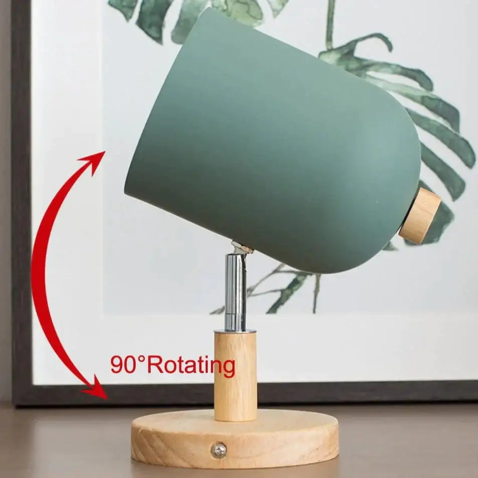 Modern teal and wood wall lamp bedroom sconce