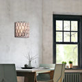 Modern teardrop crystal wall mounted light with a white cylindrical shade and hanging crystals for bedroom use