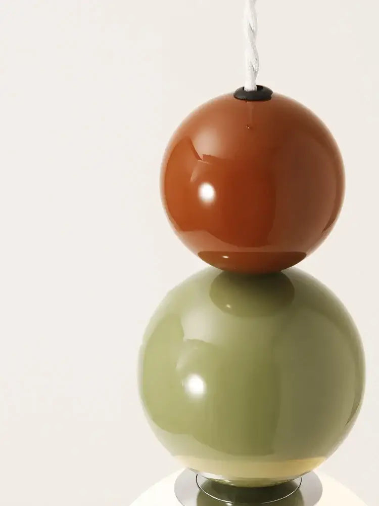 Modern terracotta & sage green pendant lights living room glass globe
