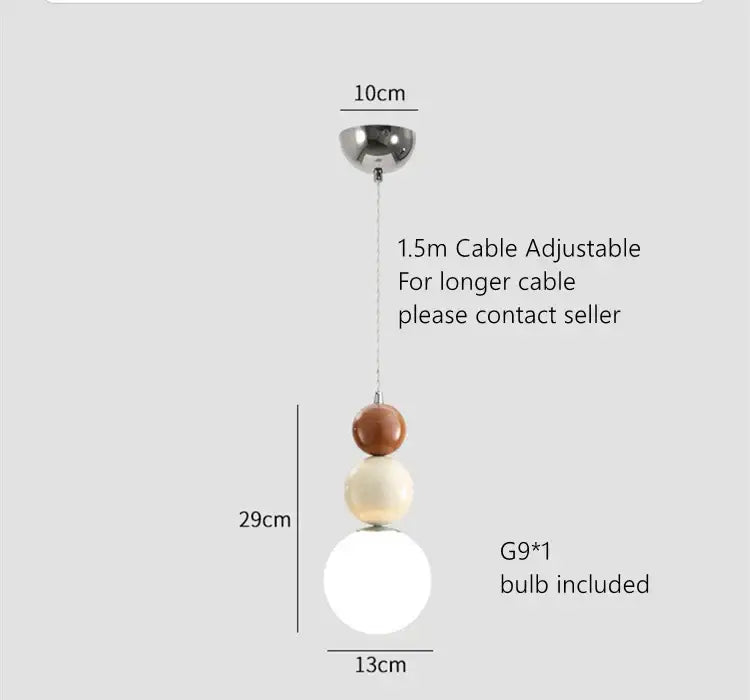 Modern terracotta & sage green pendant lights living room glass globe