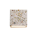 Modern terrazzo square wall light with speckled green brown black fragments set in beige base for e26 e27 bulbs