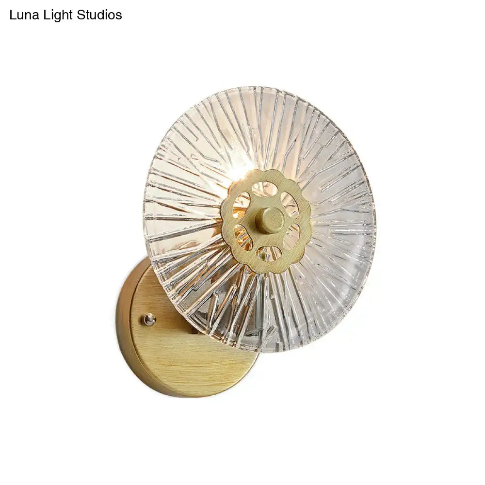 Modern textured gold wall lamp bedroom crystal sconce
