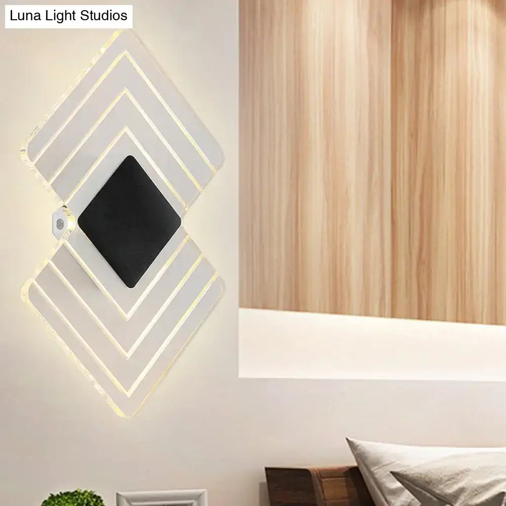 Modern textured silver & black led wall sconce bedroom direct wired