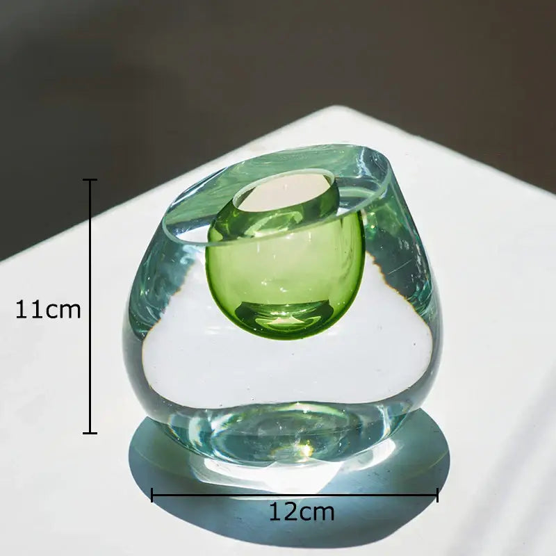 Modern translucent blue colorful glass vase living room flower pot
