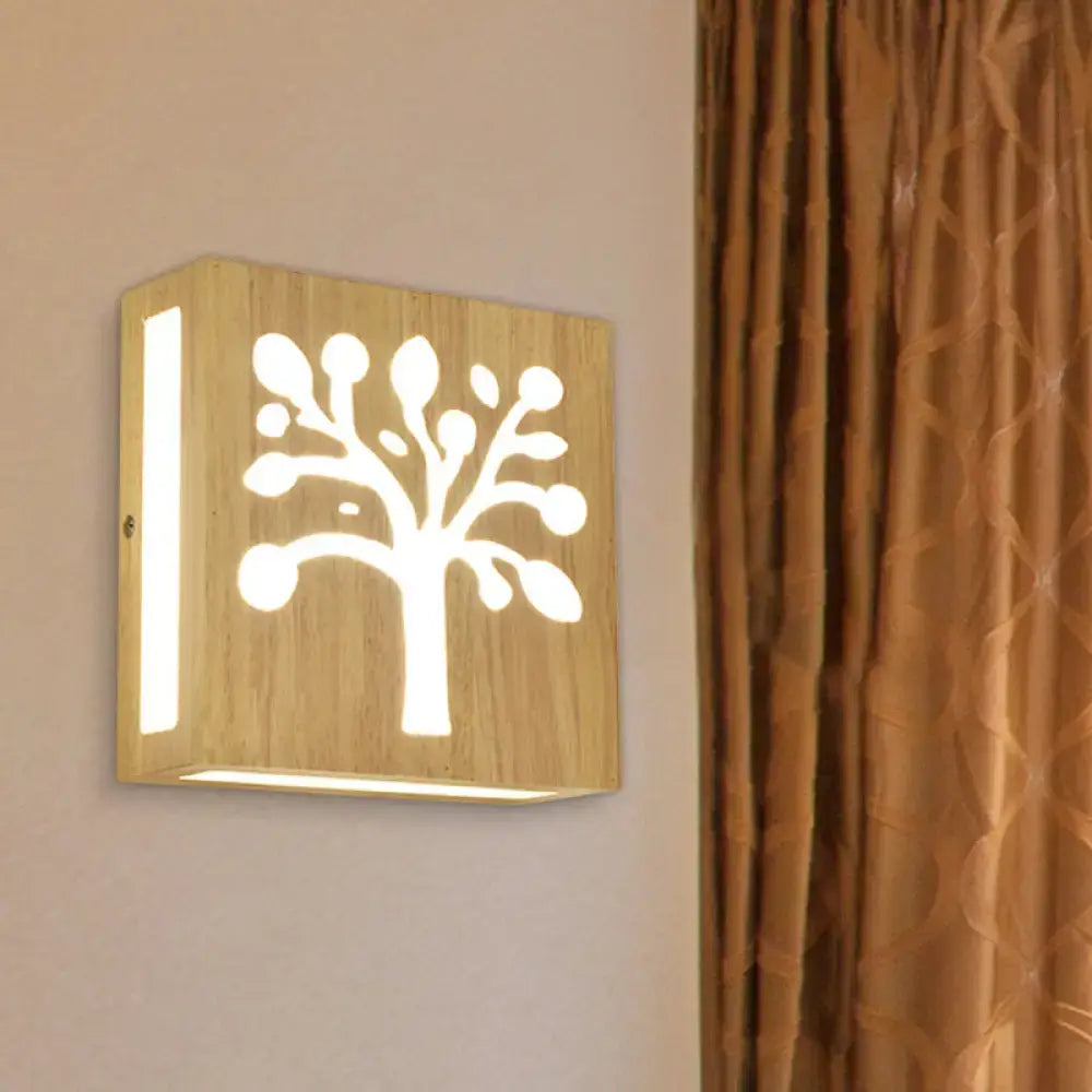 Modern tree pattern bamboo wall light bedroom direct wired electric