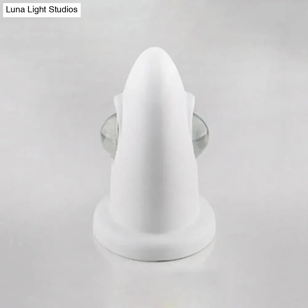 Modern triangle white and chrome bedroom wall sconce lamp