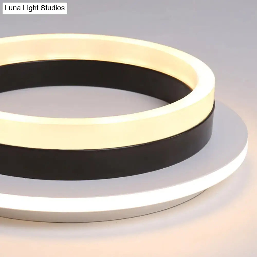 Modern tricolor ring led flush mount ceiling light for bedroom