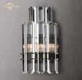 Modern two tier crystal led wall sconce bedroom light black & clear