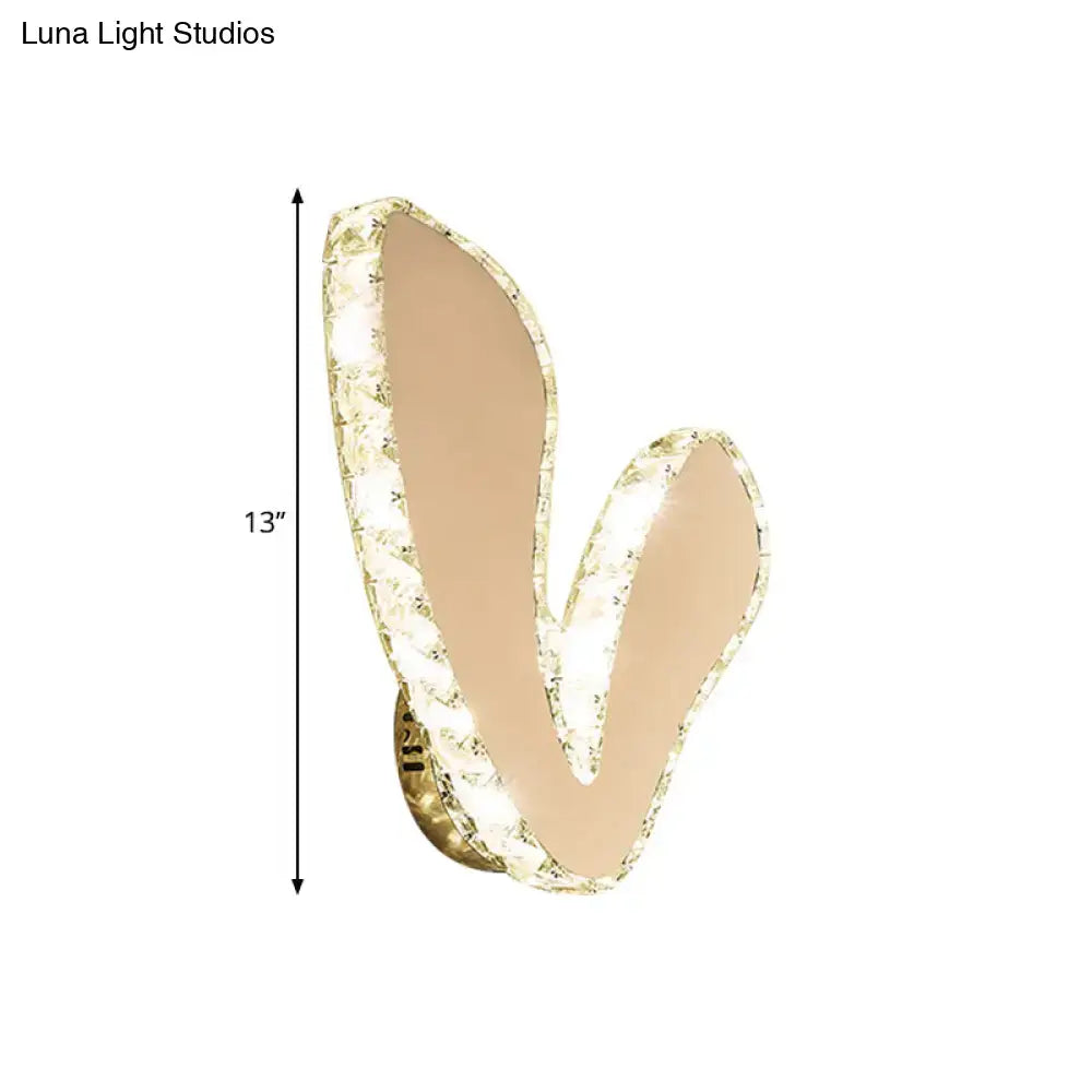 Modern v-shape gold crystal flush mount lamp – sleeping room wall