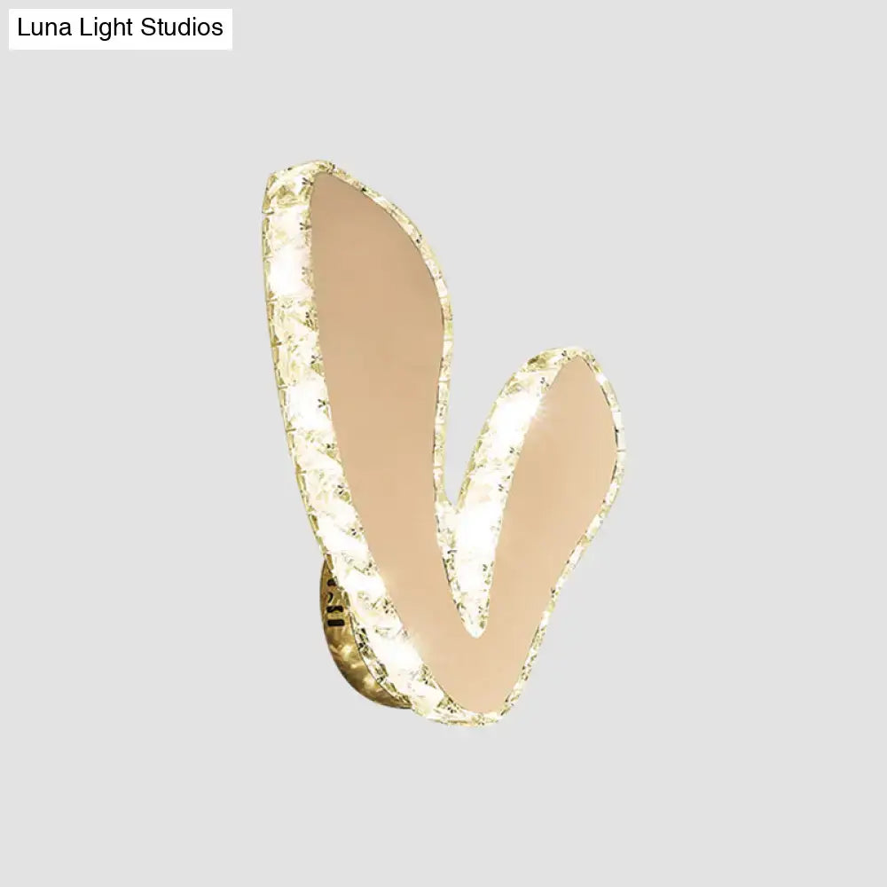 Modern v-shape gold crystal flush mount lamp – sleeping room wall