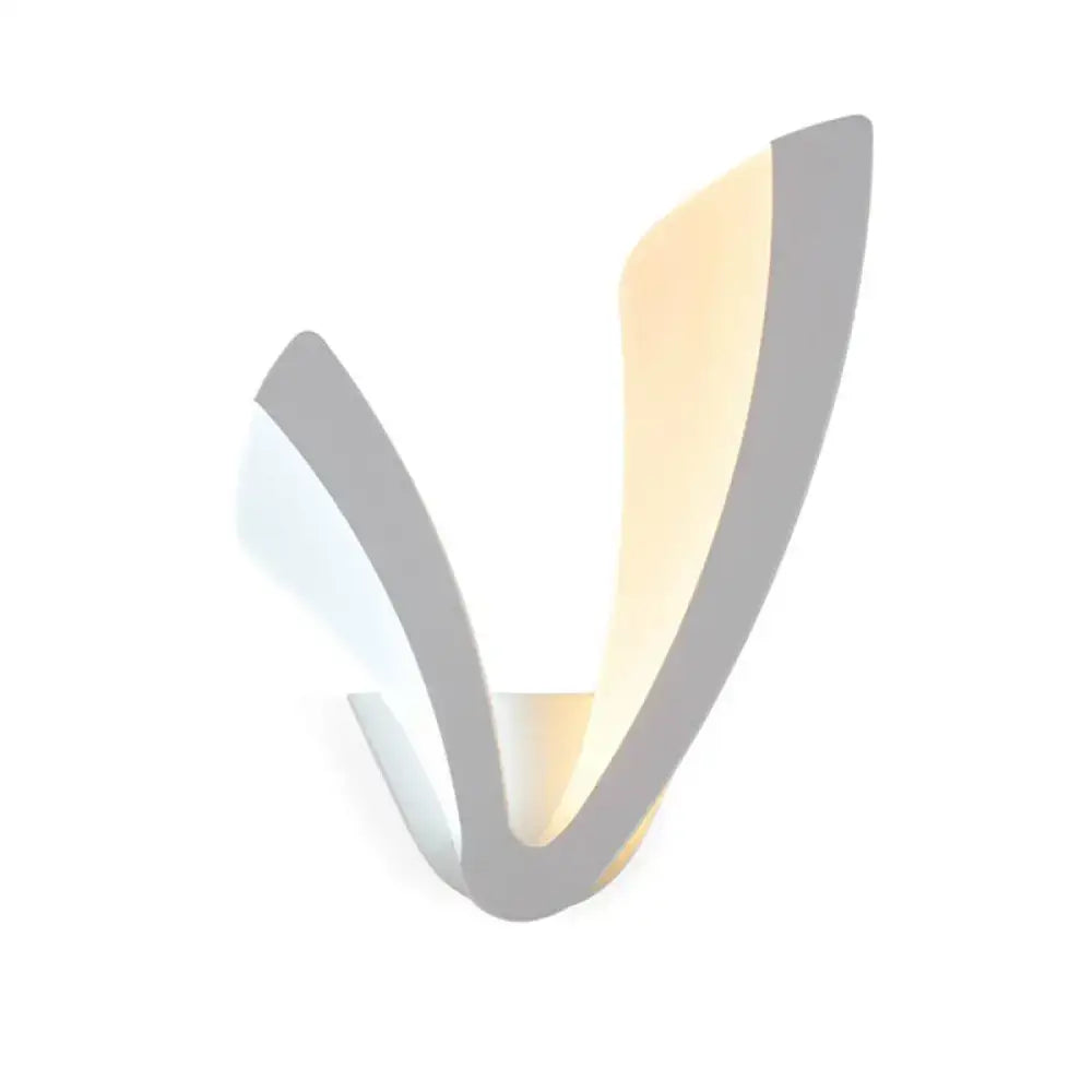 Modern v shaped white wall mounted light bedroom ambient sconce